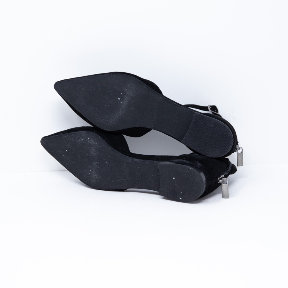 Seychelles Black Pointed Ankle-Strap Flats - Picture 4 of 4